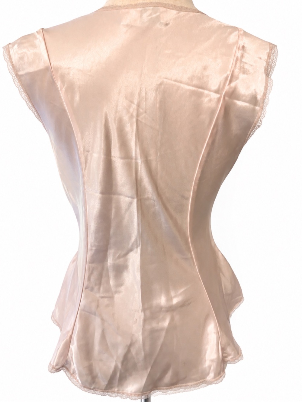Vintage Victoria's Secret Gold Label Pink Satin Lace Chemise Top Med - Picture 4 of 12